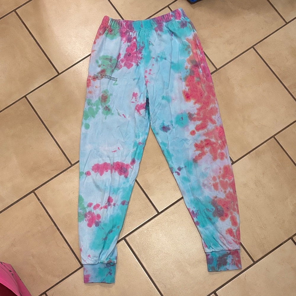 Pangaia Womens Tie-Dye Sweatpants in Pink and Blue